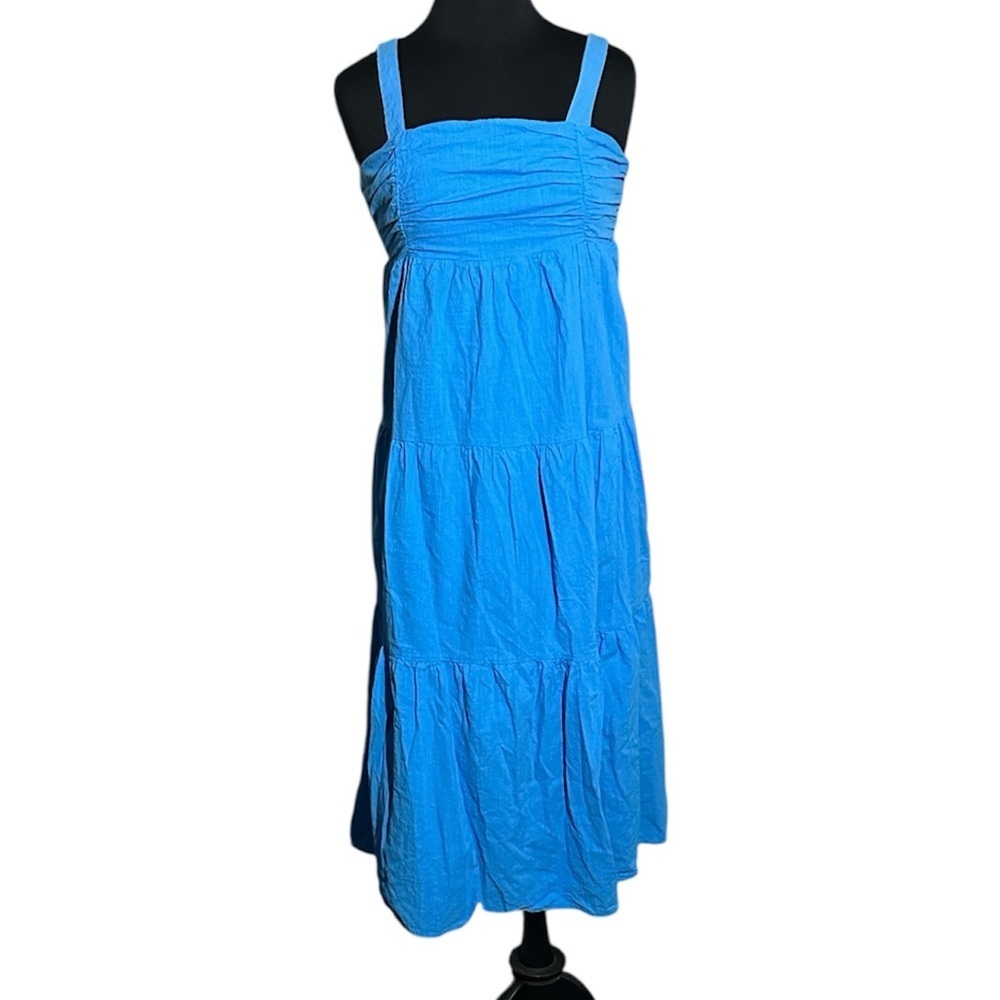 New In Blue Sleeveless Babydoll Tiered Maxi/Midi Dress Size Medium
